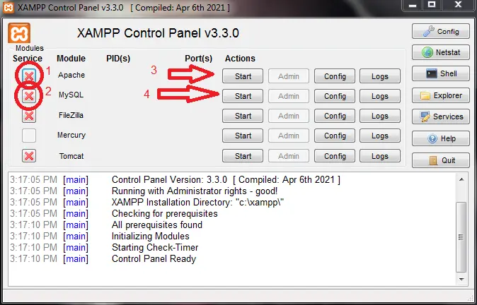 select to install on your device as apache and mySQL on xampp