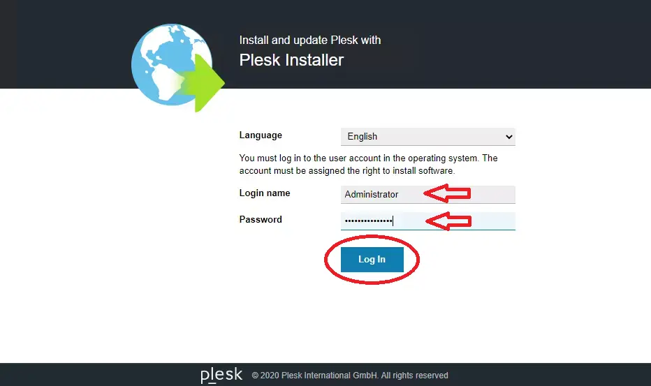 Start Plesk Install In Windows VPS