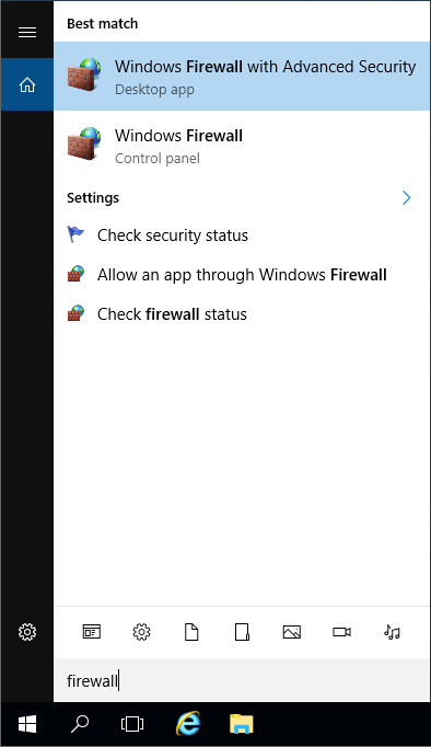 Open Windows Firewall with Advanced Security