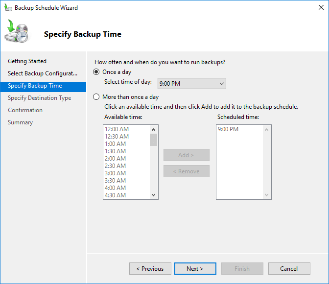 backup from Windows VPS (Specify Backup Time)