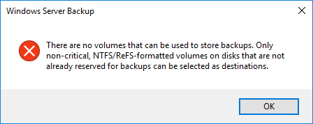 backup from Windows VPS (Error when selecting hard disk)