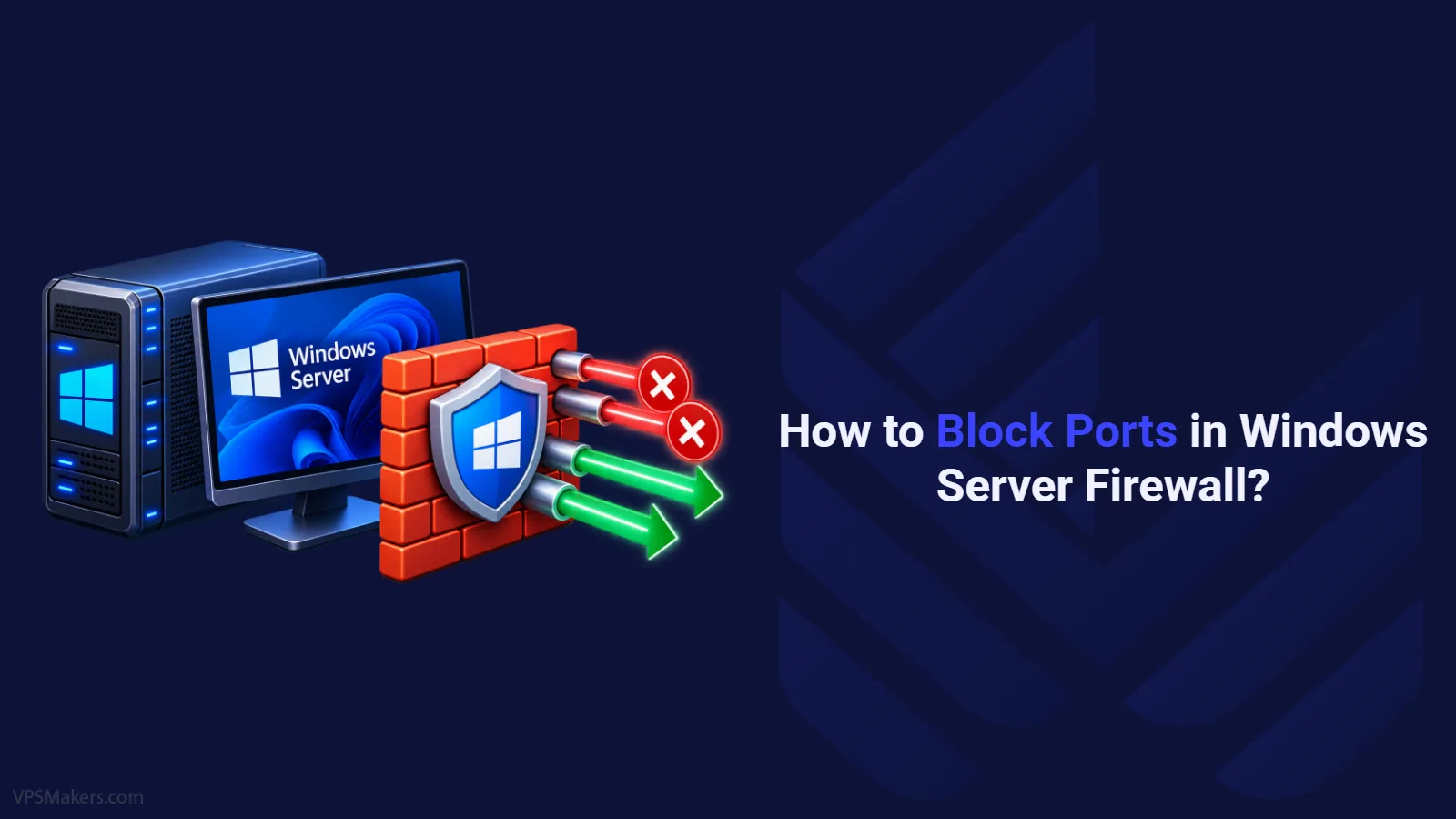 block ports in Windows server firewall