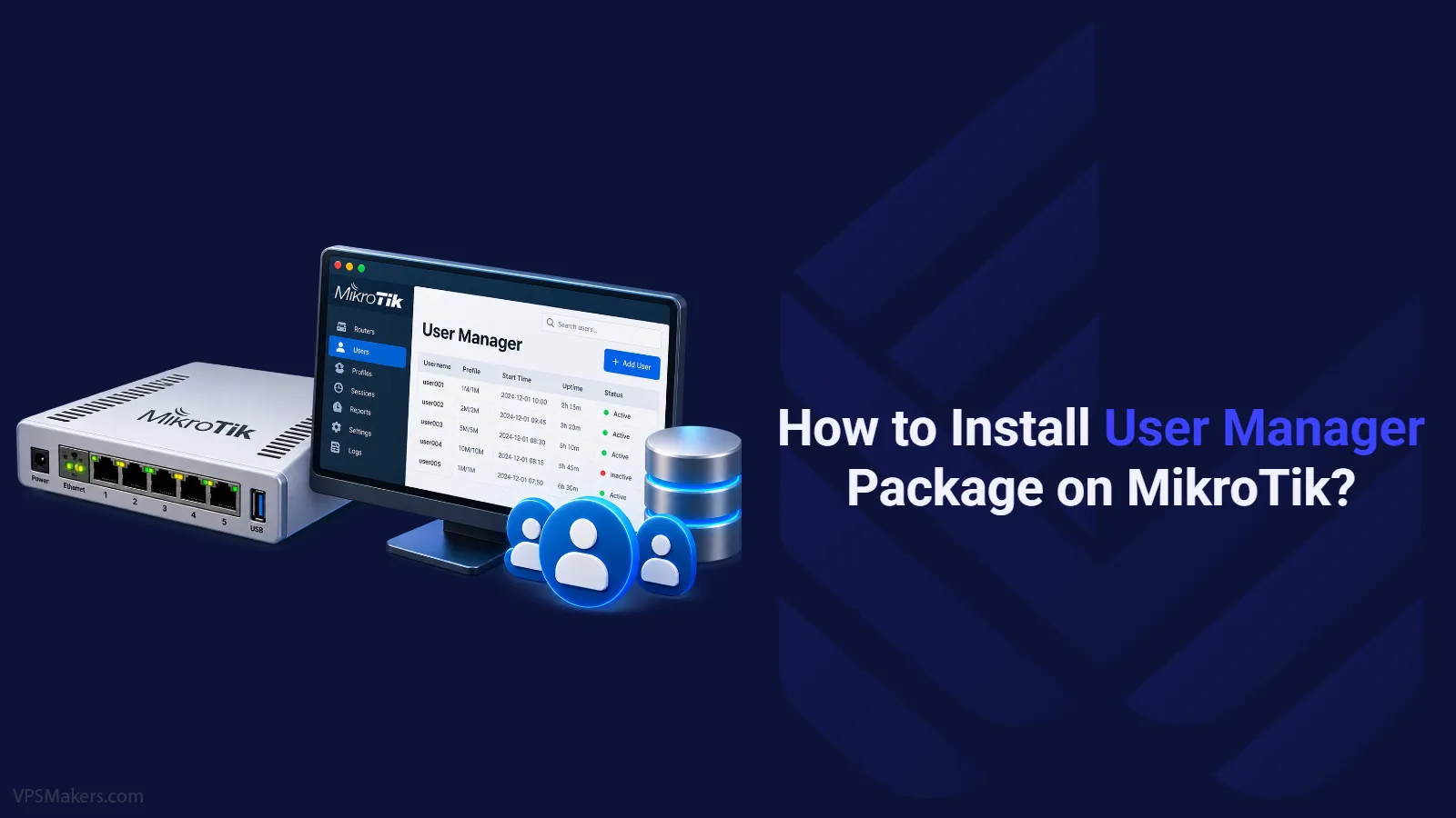 install user manager package on MikroTik