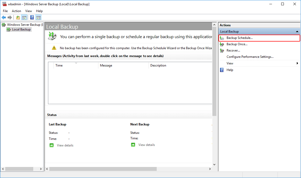 backup from Windows VPS (Backup Schedule)