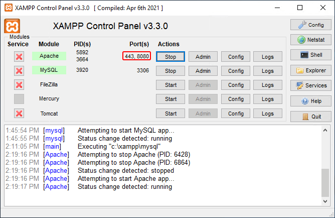 Changing default ports 2
