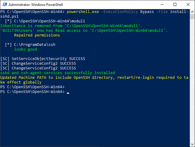 Install OpenSSH On Windows Using GIthub Repository