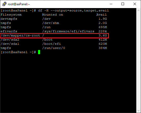linux partition command