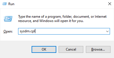 Open System properties in Windows