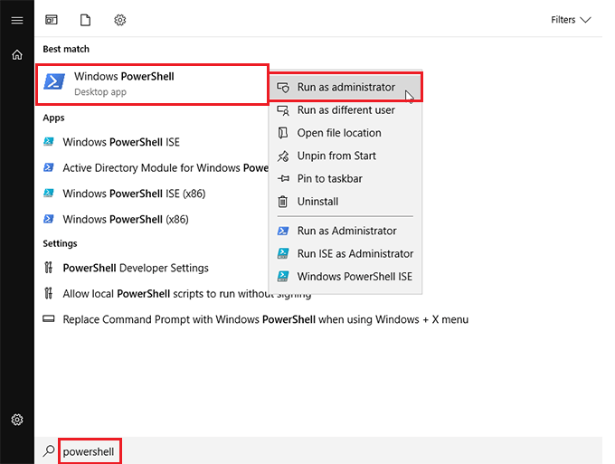 Open Windows PowerShell As administartor