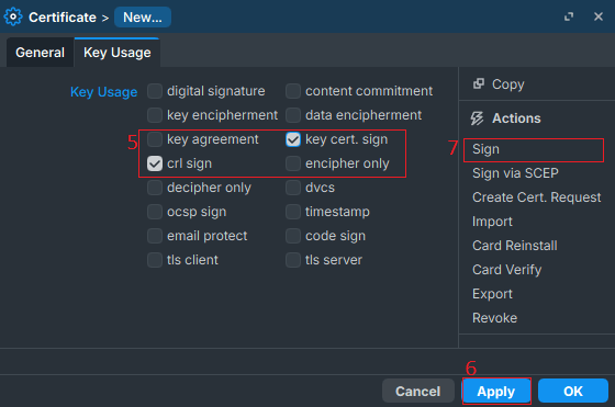 OpenVPN CA certificate key usages in MikroTik