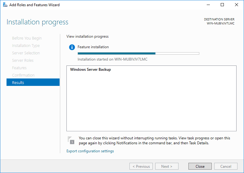 backup from Windows VPS (Results)