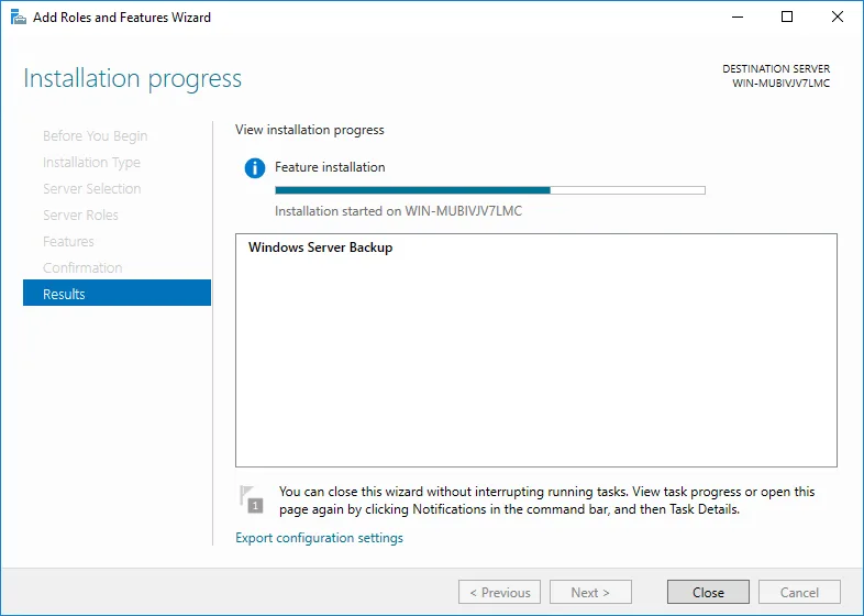 backup from Windows VPS (Results)