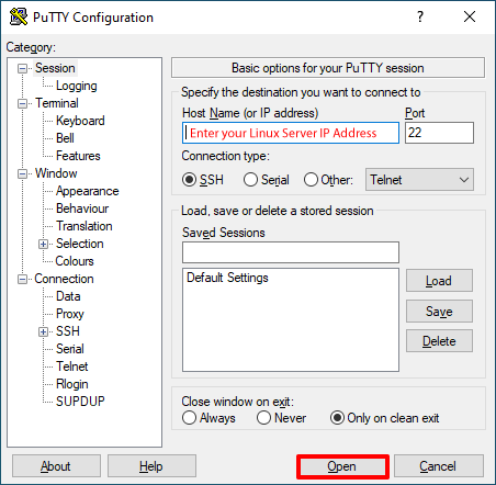 Putty connection
