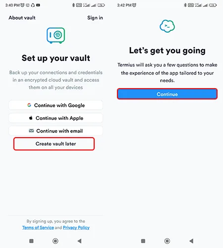 backup copy of your connections and credit card
