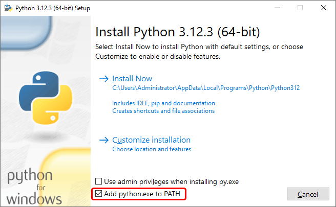 Run Python Installer