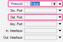 select the appropriate protocol, "TCP" or "UDP"