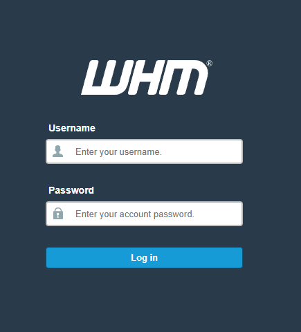 WHM Login Page