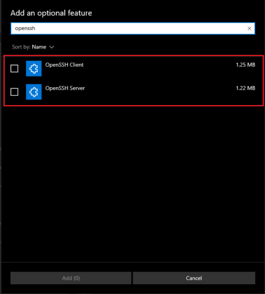 add openssh server and openssh client to windows