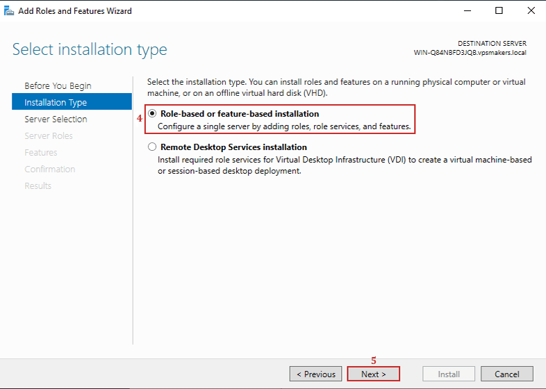 add role installation type