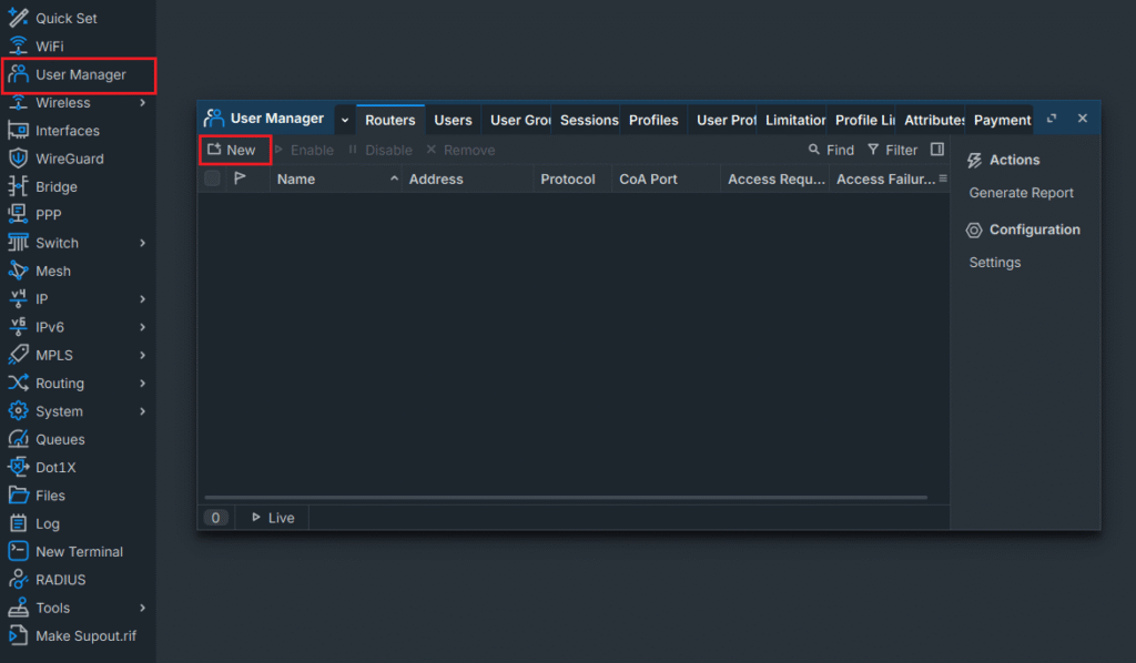 adding user manger router mikrotik