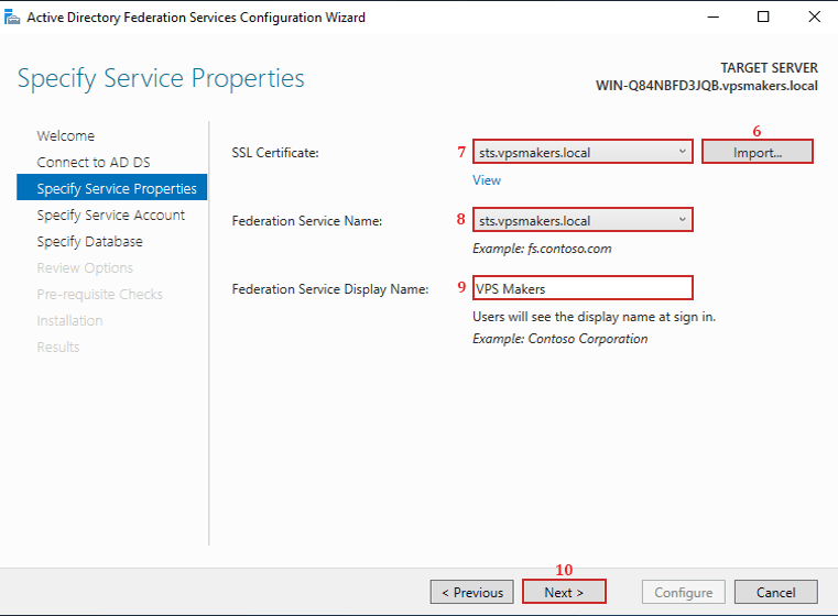 specify server SSL certificate