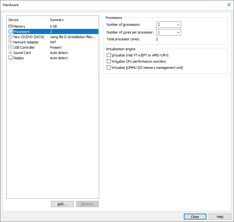change vm cpu cores amount