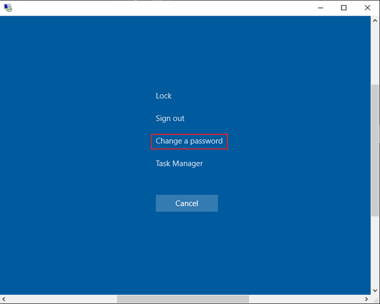 change windows vps password with shortcut