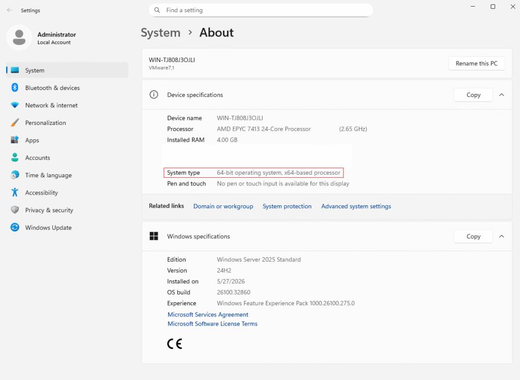 check your system specifications