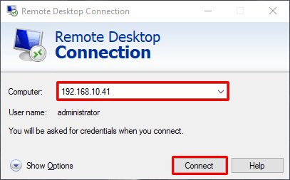 connect to RDP