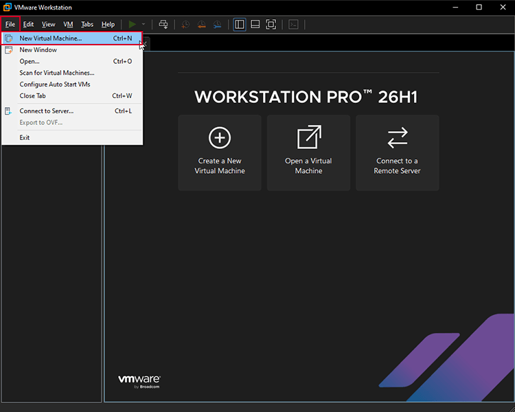 Create new VIrtual machine in VMware