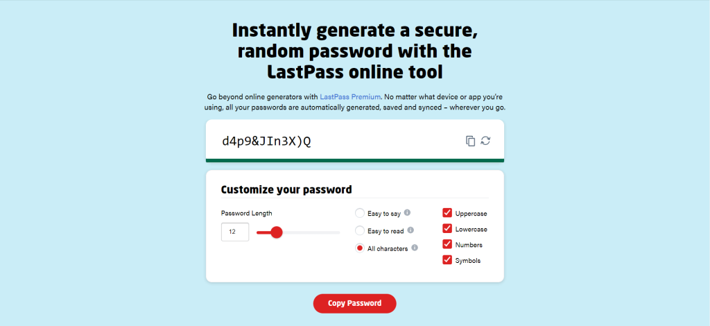 create strong password for Windows VPS(example)-LastPass