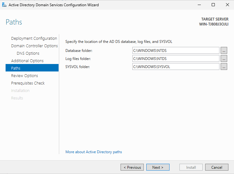 adds database and log files