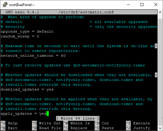 dnf enable automatic update