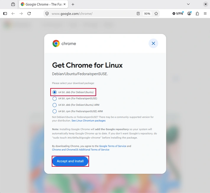 download chrome in ubuntu with graphical interface