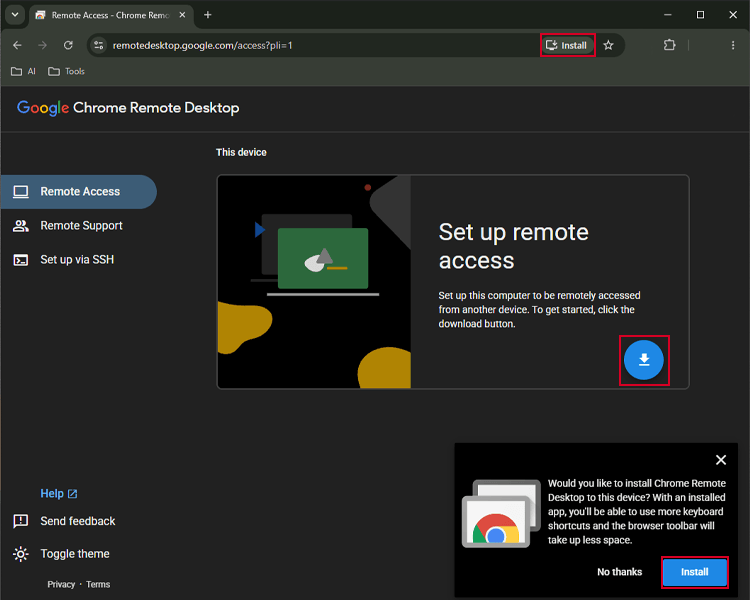download chrome remote host software