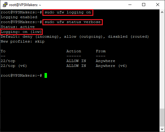 Enable UFW loggin in Ubuntu