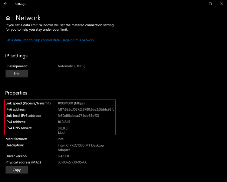 find VPS IP address in Windows with Seting