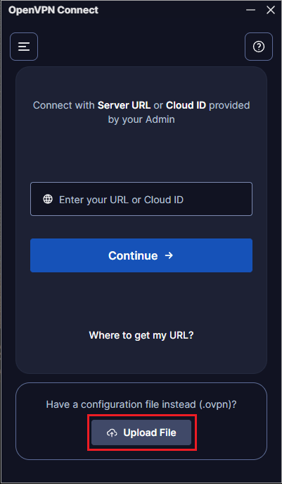 importing open vpn profile