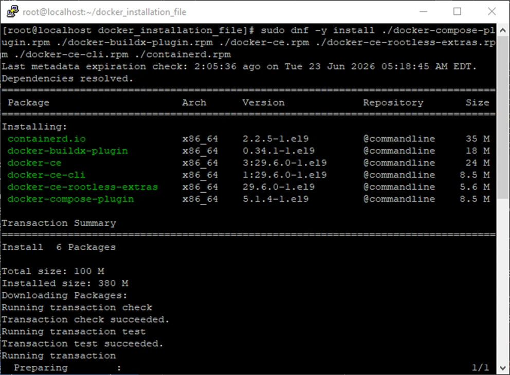 install docker with rpm packages