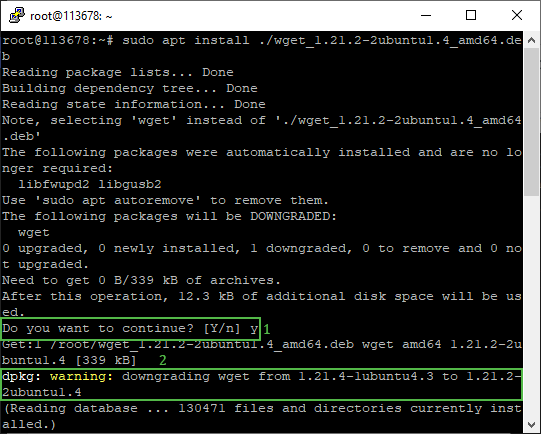 installing older deb file on ubuntu