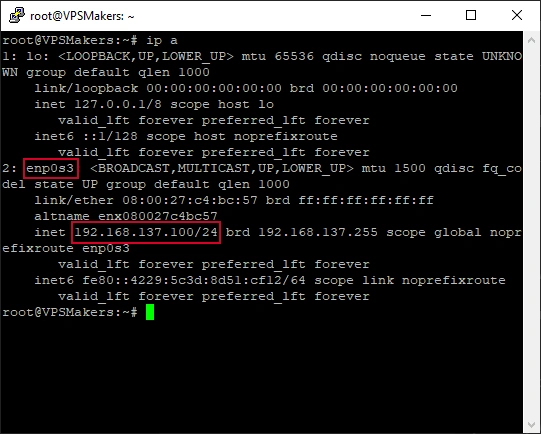 list network interfaces and ips in ubuntu using ip a command