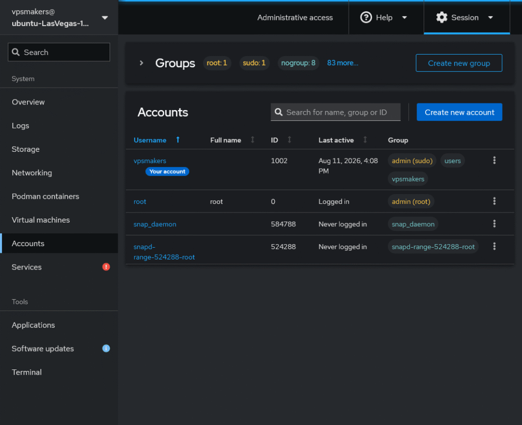 manage linux users and groups