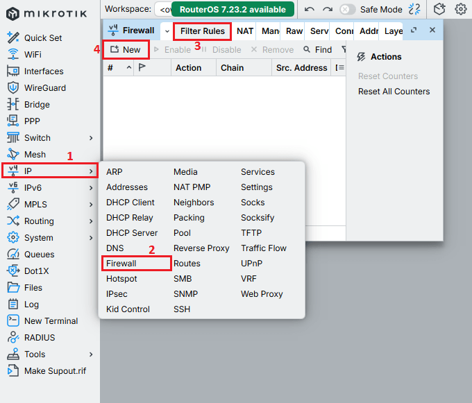 navigate to filter rules for L2TP