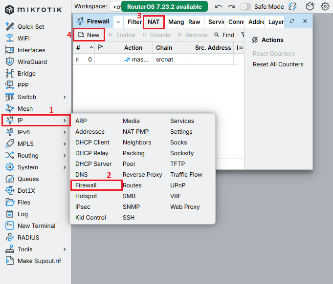 navigate to nat rules in firewall settings