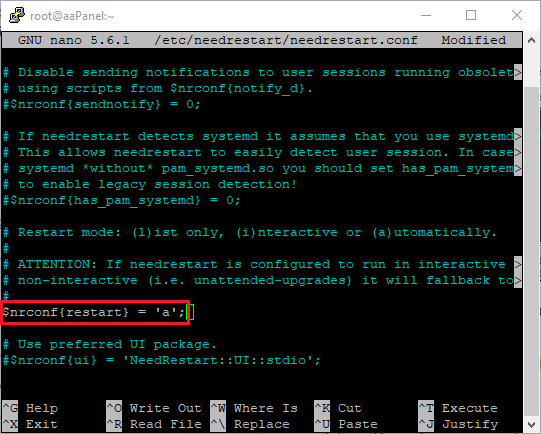 needrestart configuration