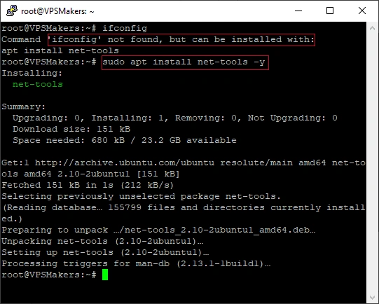 install net-tools on ubuntu