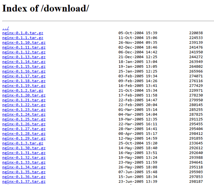 nginx tar file archive