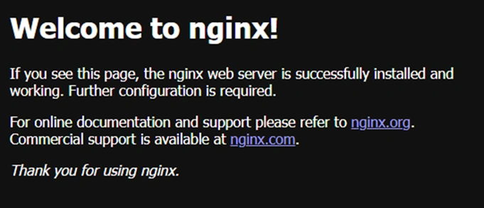 nginx welcome page