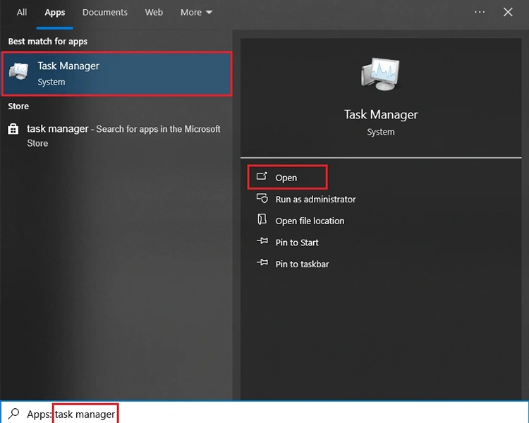 open task manager on windows