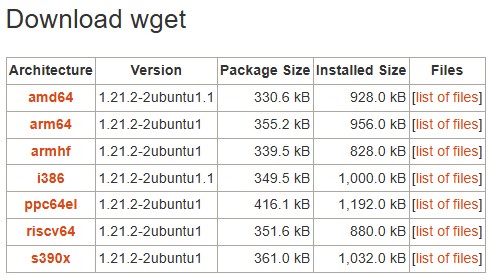 packages download page